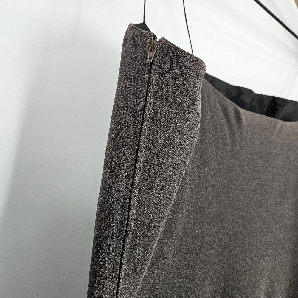 Halston Gray Spaghetti Strap Sequin Detail Full Length Gown - Picture 11 of 15